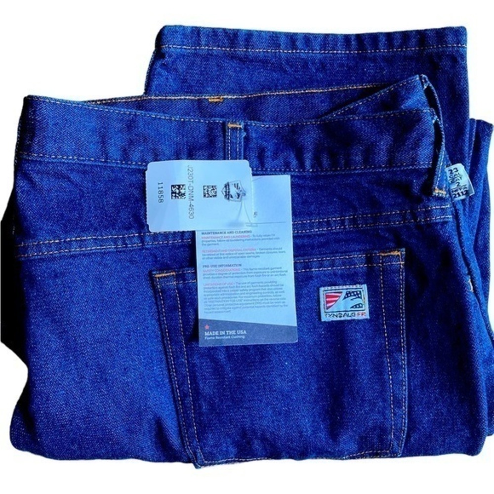 TYNDALE USA FR Flame Resistant 23 Cal Cat 2 NFPA 2112 Work Blue Jeans 46x30 NEW
